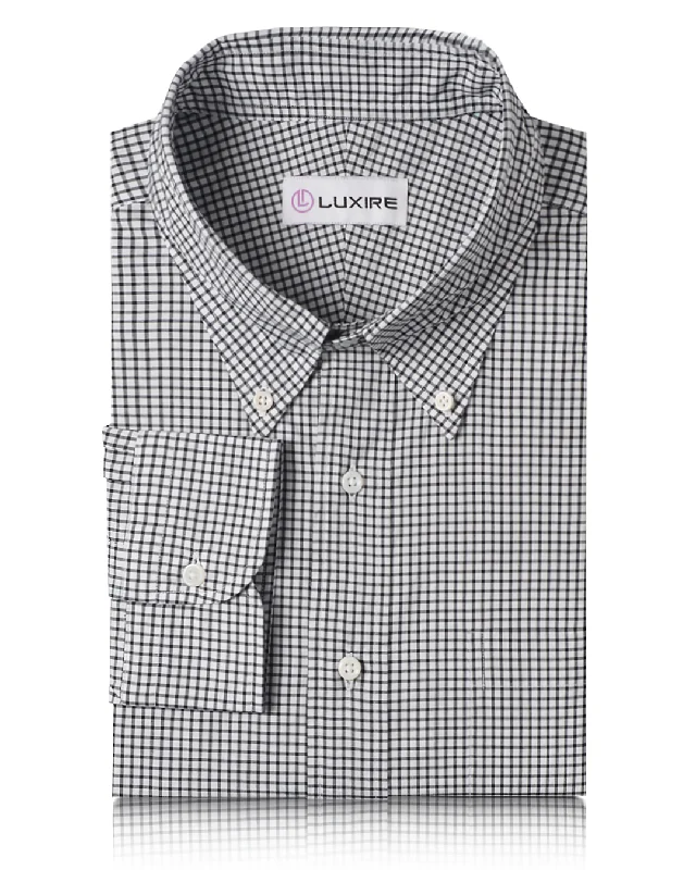 Men's cuffed shirts-Friday Shirt: Black Graph Checks