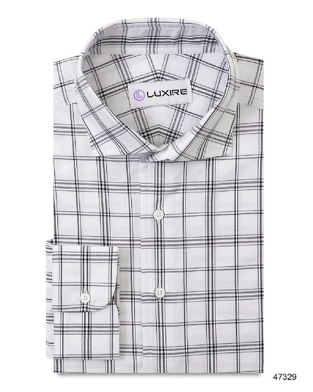 Men's uniform shirts-Monti Black White Bold Checks