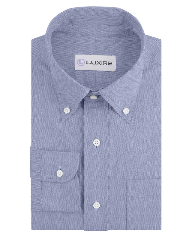 Men's layered shirts-Classic Soft Blue Herringbone