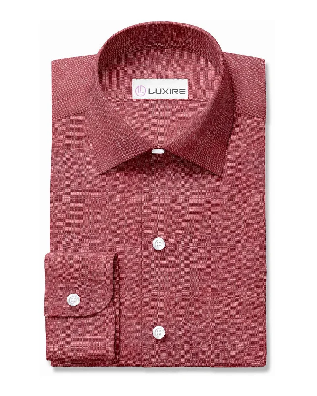 Men's cool shirts-Brisbane Moss Chambray - Red