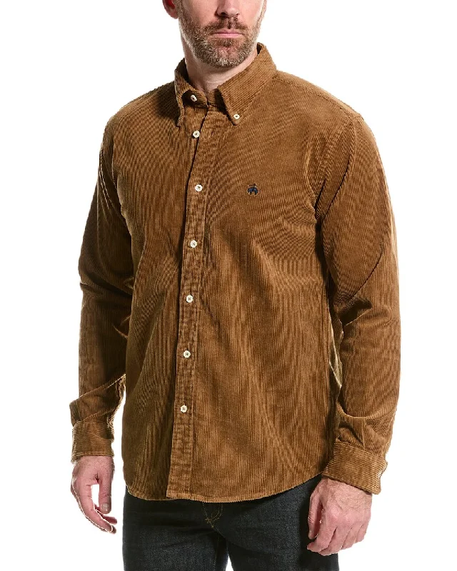 Men's cropped shirts-Brooks Brothers Corduroy Shirt Jacket