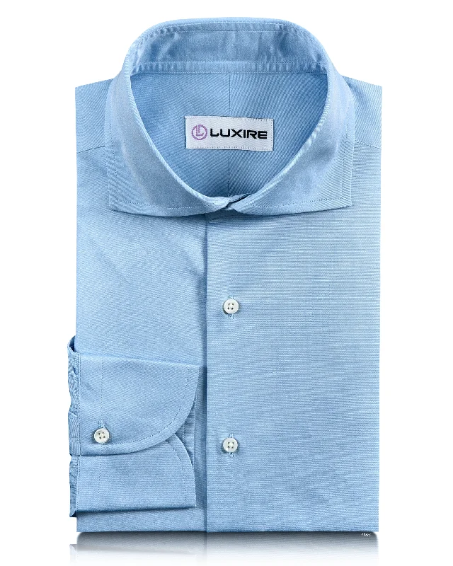 Men's durable shirts-Business Shirt: Sky Blue Twill