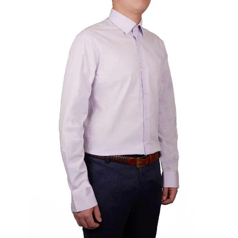 Men's stylish shirts-Cavalli Class Mens Lilac Dress Shirt W Logo