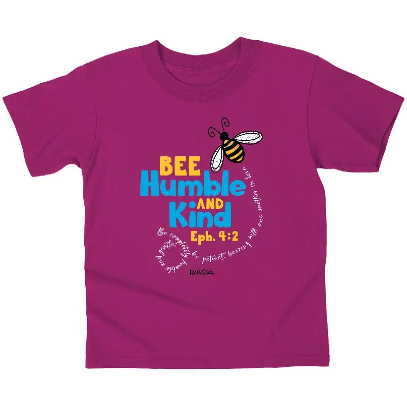 men’s short sleeve shirts with cool designs -Cherished Girl Bee Humble Christian Toddler Youth T-Shirt