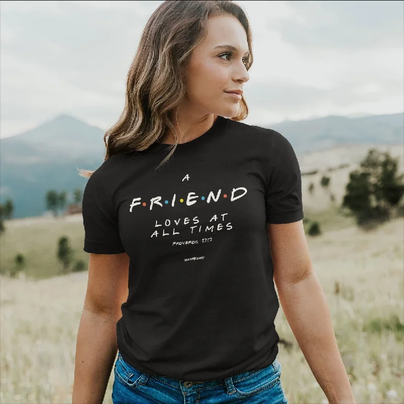 classic men’s short sleeve shirts with patterns -Cherished Girl Grace & Truth A Friend Loves at All Times Friends Girlie Christian Bright T Shirt