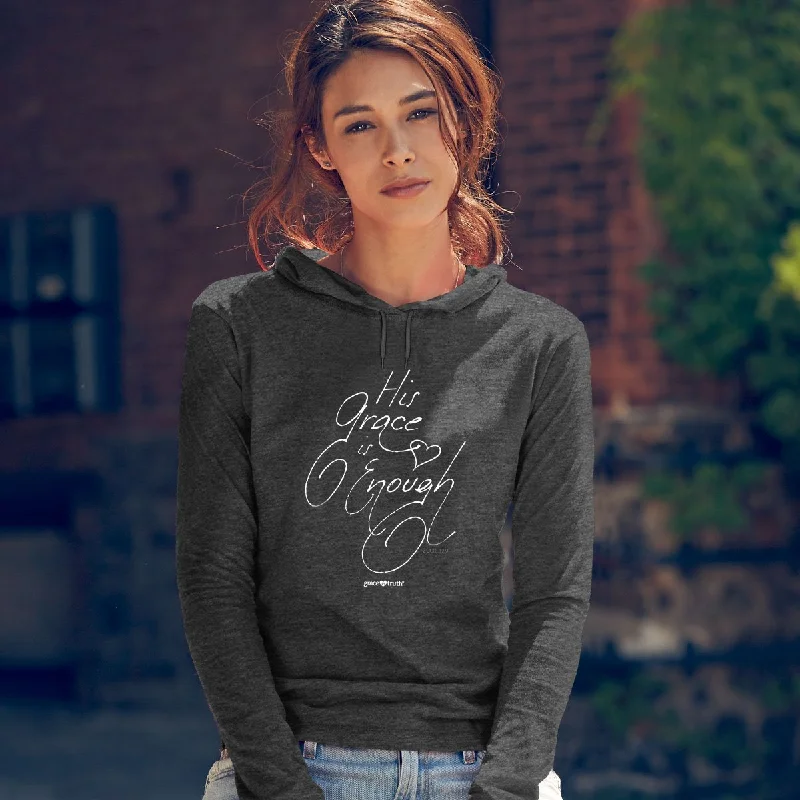 high-end short sleeve shirts for men’s wardrobe -Cherished Girl Grace & Truth His Grace is Enough Christian Long Sleeve Hoodie T Shirt