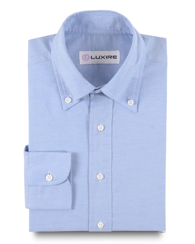 Men's hippie shirts-Classic Pinpoint Blue Oxford