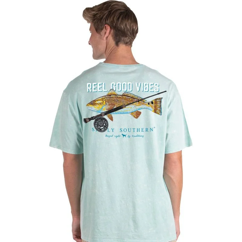 trendy short sleeve t-shirts for casual events -SALE Simply Southern Point Vibes Fishing Reel Unisex T-Shirt