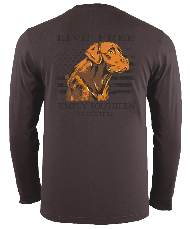 stylish slim fit short sleeve t-shirts -SALE Simply Southern Brown Dog Unisex Long Sleeve T-Shirt