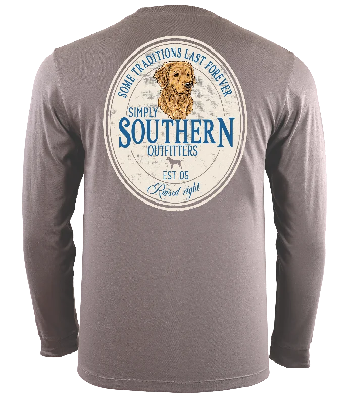 stylish checkered short sleeve shirts for men -SALE Simply Southern Golden Dog Unisex Long Sleeve T-Shirt