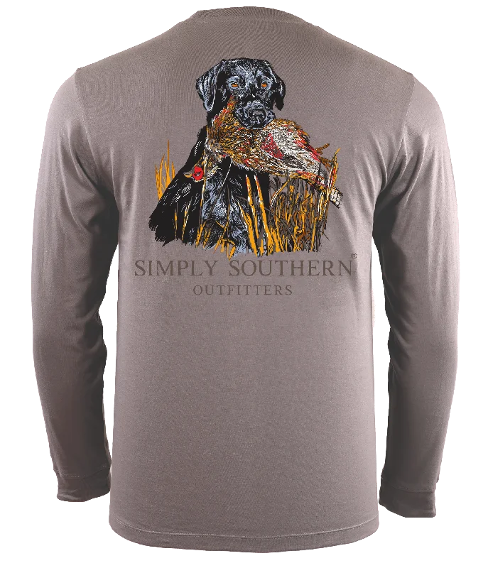 men’s stylish casual short sleeve shirts -SALE Simply Southern Hunt Dog Unisex Long Sleeve T-Shirt