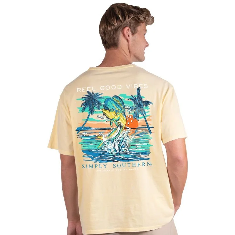 breathable and lightweight short sleeve shirts -SALE Simply Southern Vibes Fishing Mahi Unisex T-Shirt