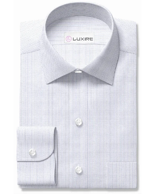 Men's relaxed-fit shirts-Cornflower Pin Stripes