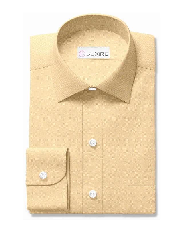 Men's smart-casual shirts-Wrinkle Free Travel Oxford: Egg Nog Yellow