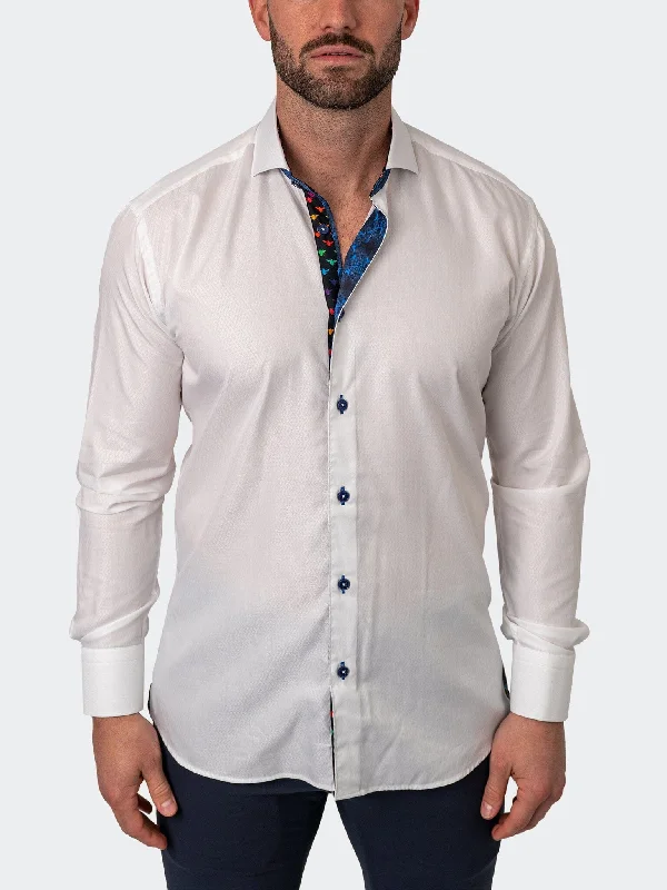 Men's dancer shirts-Einstein Gem White