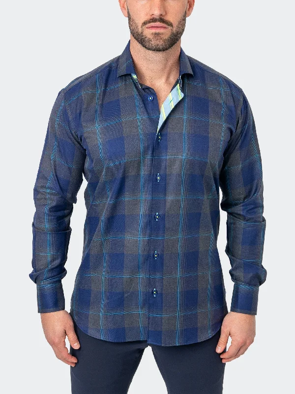 Men's utility shirts-Einstein IrisBlue Blue