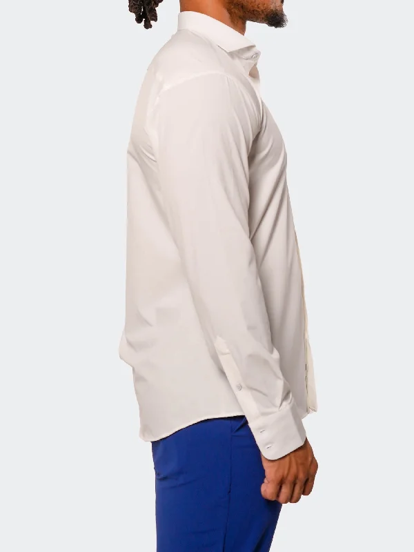 Men's draped shirts-Einstein Ivory White