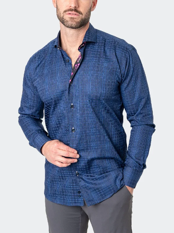 Men's resort shirts-Einstein RepeatSquare Blue