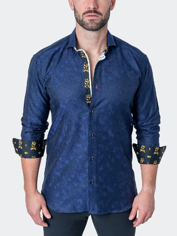 Men's machine-washable shirts-Einstein Shapes Blue