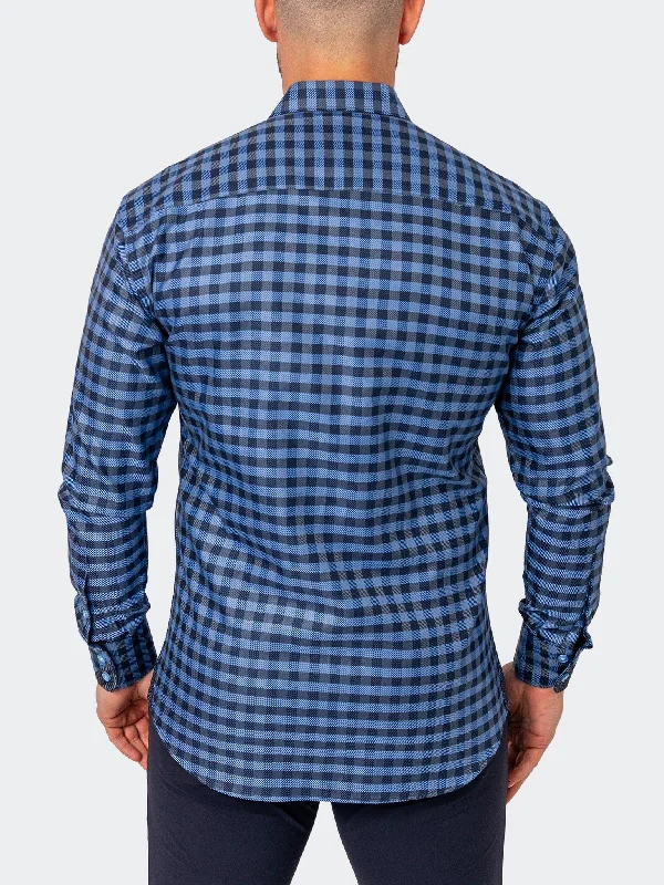 Men's chest-pocket shirts-Einstein Squares Grey