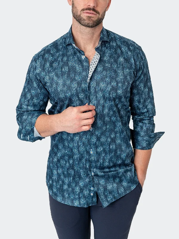 Men's value shirts-Einstein StretchLeavesmicro Blue