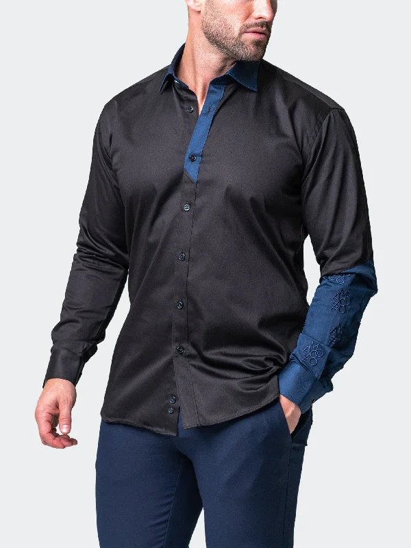 Men's producer shirts-Fibonacci BandBlack Blue