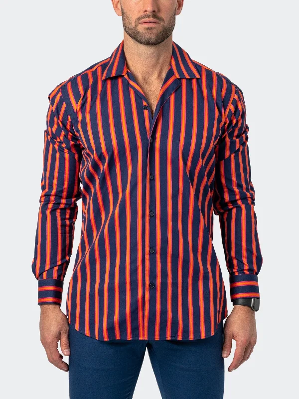 Men's commuter shirts-Fibonacci Boldstripe Blue