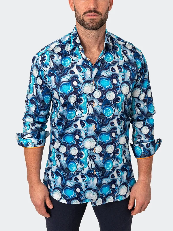 Men's concert shirts-Fibonacci Bubbleout Blue