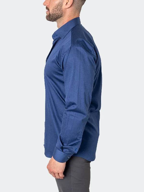 Men's UV-protective shirts-Fibonacci Storm Blue