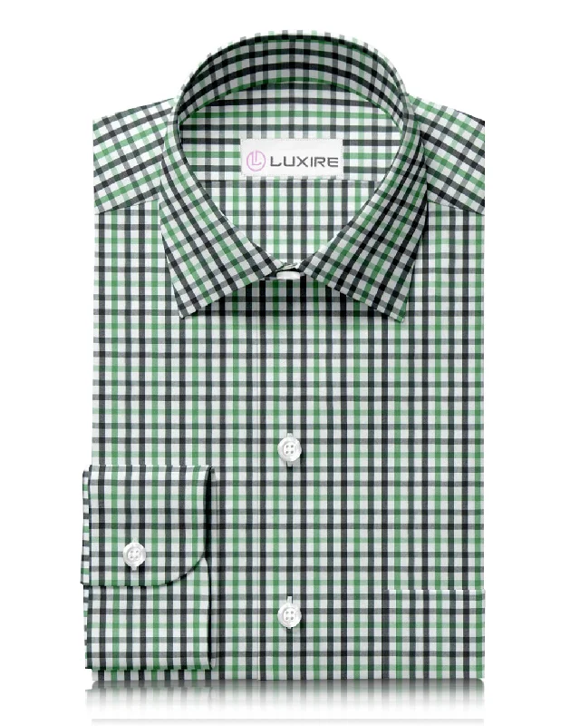 Men's padded shirts-Friday Shirt:Shades Of Green Gingham