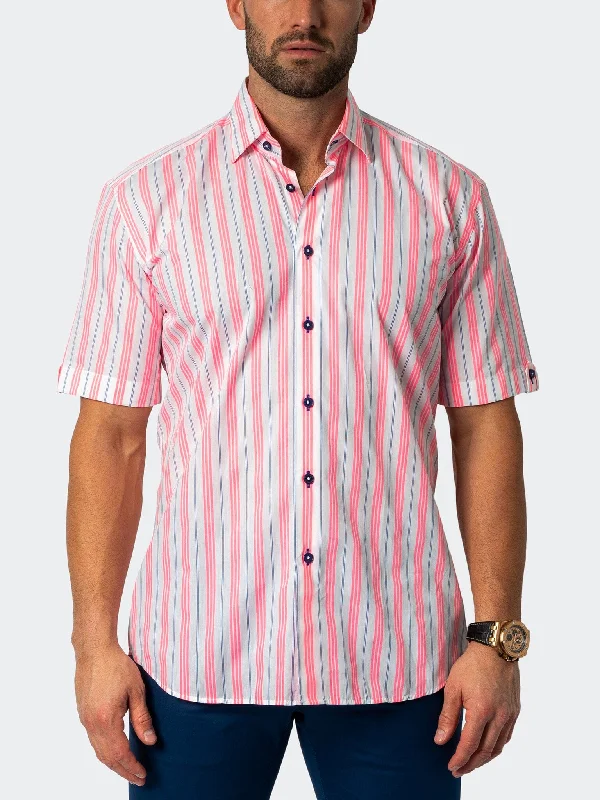 Men's clearance shirts-Galileo Fluostripe White