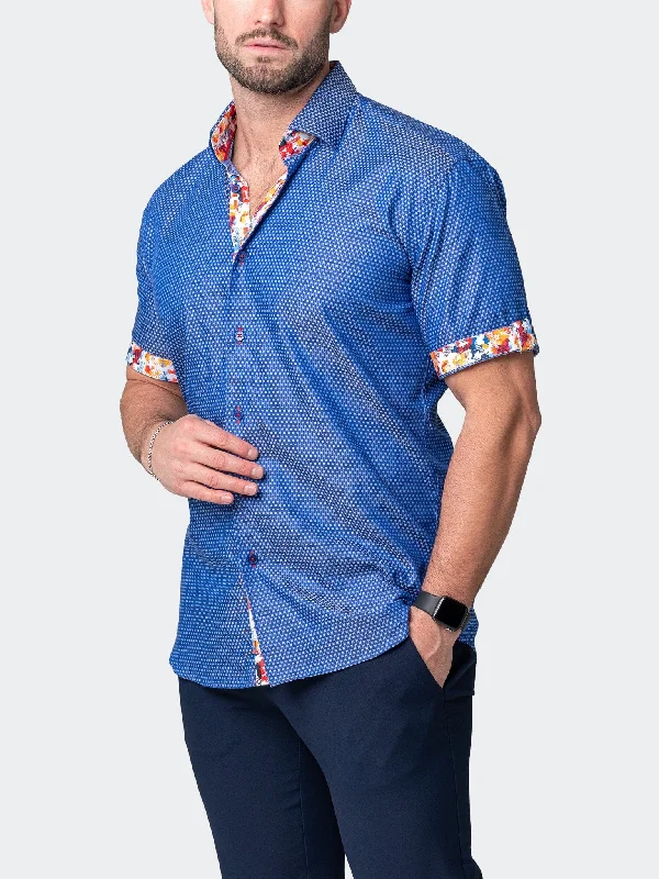 Men's date-night shirts-Galileo Link Blue