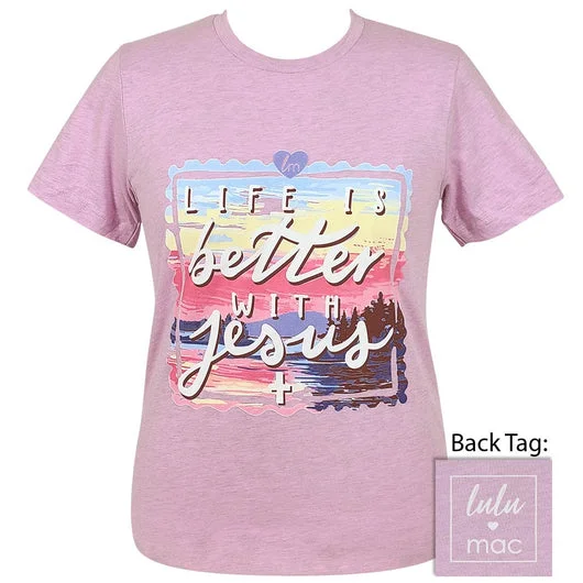 breathable and lightweight short sleeve t-shirts -Girlie Girl Lulu Mac Better With Jesus Canvas T-Shirt