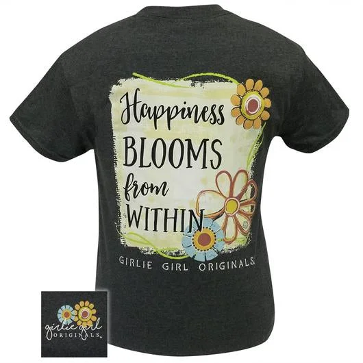 comfortable summer short sleeve shirts for men -Girlie Girl Originals Preppy Happiness Blooms From Within Faith T-Shirt