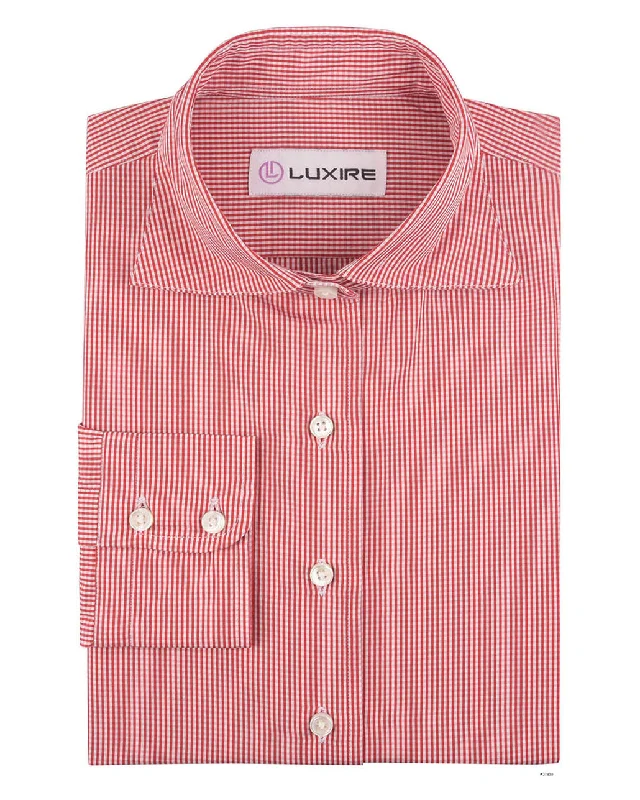 Men's eco-friendly shirts-Grandi Red Mini Checks