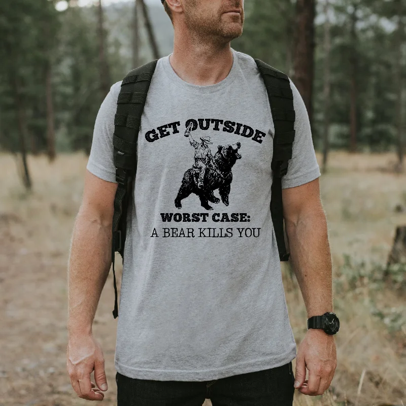 breathable and lightweight short sleeve shirts -Hilarious Get Outside Bear Shirt TShirt *UNISEX FIT*