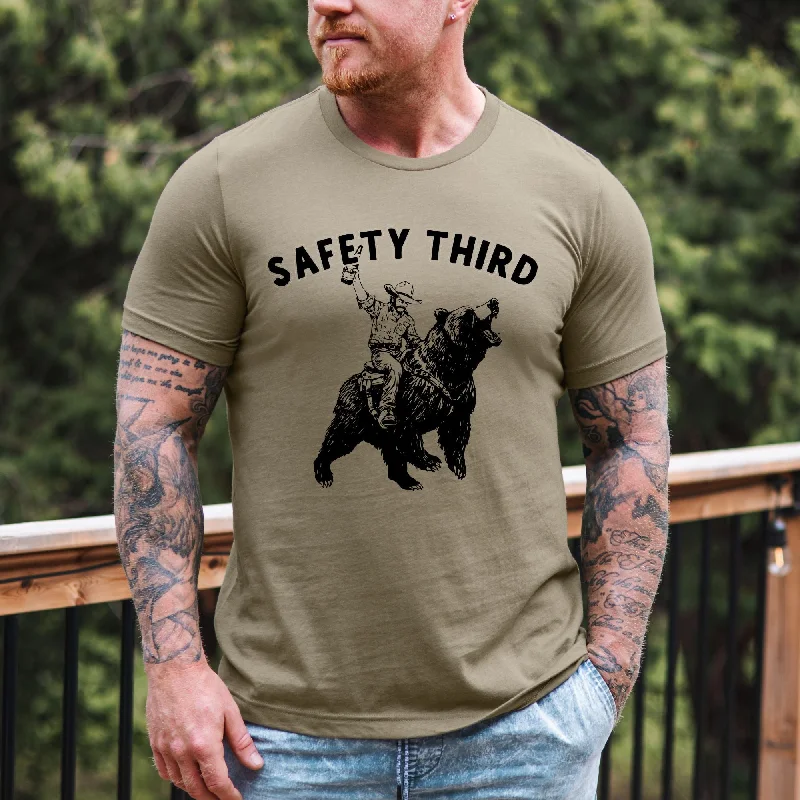 high-end short sleeve shirts for men’s wardrobe -Hilarious Safety Third Bear Shirt TShirt *UNISEX FIT*