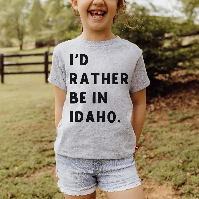 comfortable and stylish short sleeve t-shirts -I'd Rather Be In Idaho Shirt Youth T-Shirt