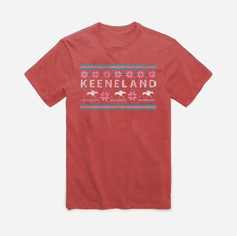 men’s v-neck short sleeve t-shirts -Keeneland Holiday Tee