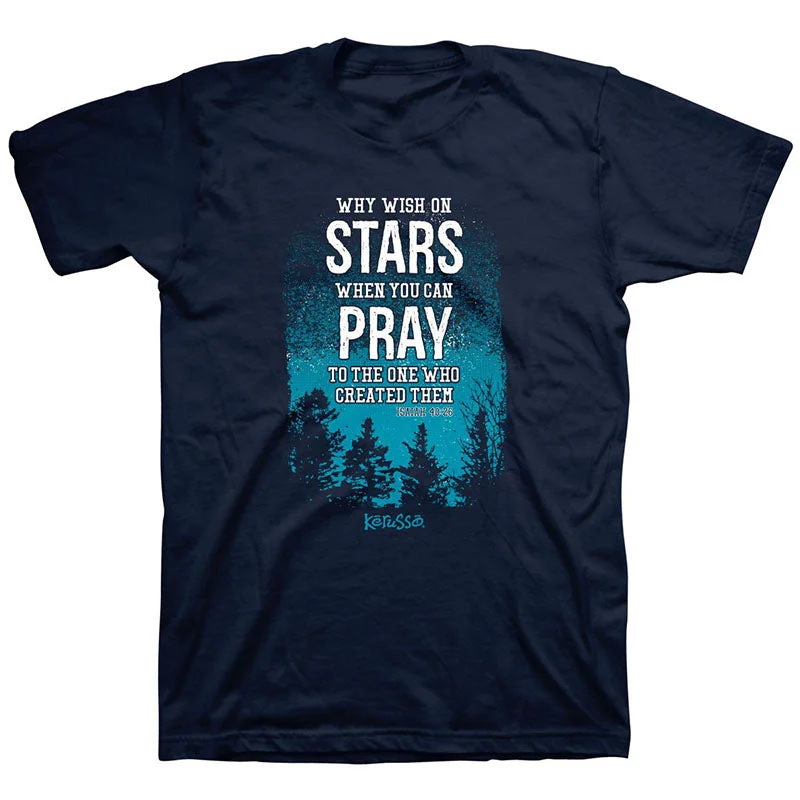 men’s short sleeve shirts with stripes -Kerusso Stars In The Sky Pray Christian Unisex T-Shirt