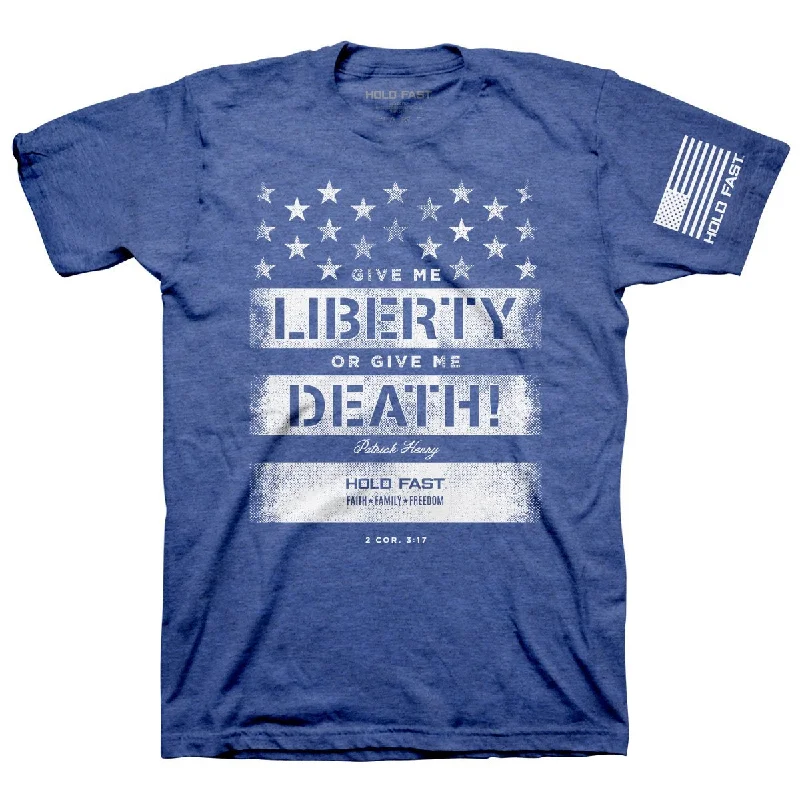 best casual short sleeve shirts for men’s wardrobe -Hold Fast Give Me Liberty or Give Me Death USA American Flag Christian Unisex T Shirt