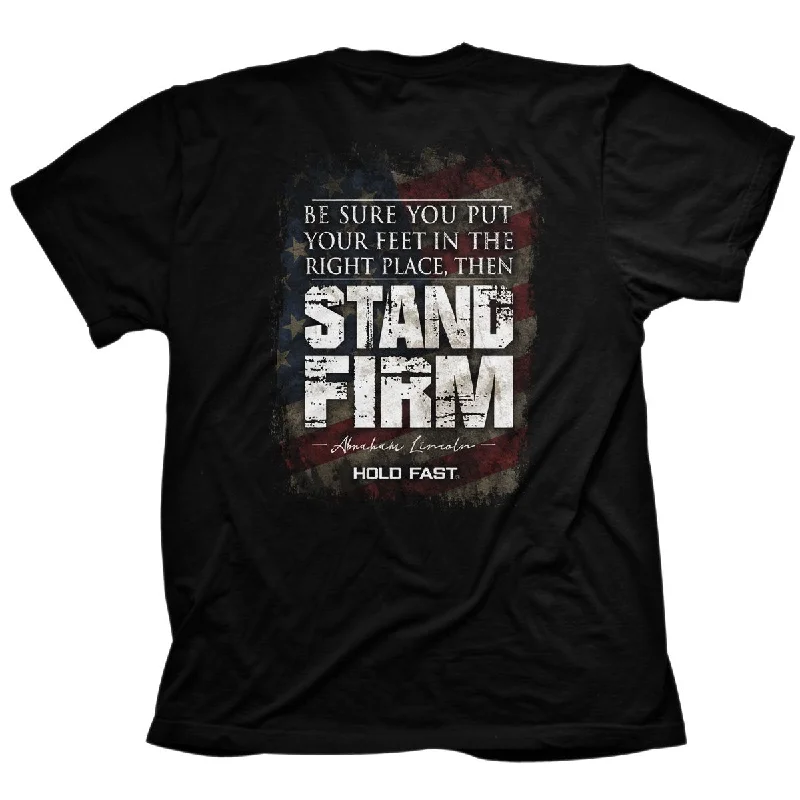 fashionable short sleeve t-shirts for men -Hold Fast USA Lincoln Flag Christian Unisex T-Shirt