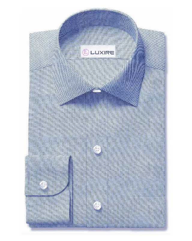 Men's date-night shirts-Light Blue Pinpoint Oxford