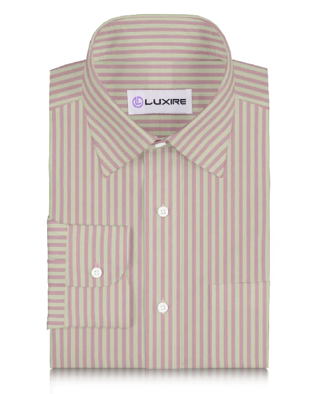 Men's cool shirts-Light Yellow Peach Bengal Stripes