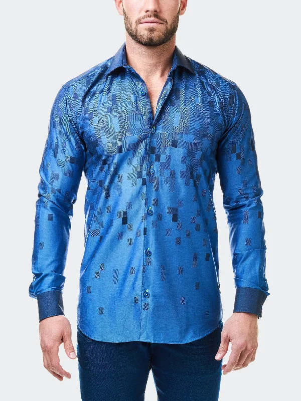 Men's tall-size shirts-Luxor Blue Tayana