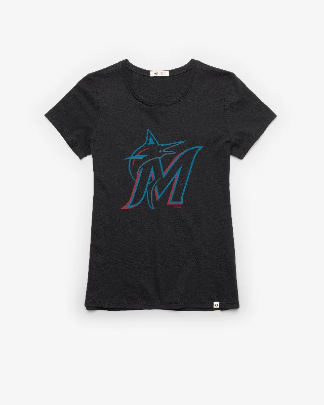 stylish and breathable short sleeve shirts -MIAMI MARLINS PREMIER '47 FRANKIE TEE WOMENS