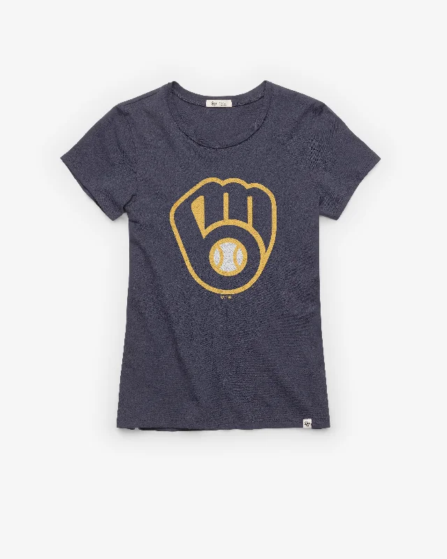 stylish summer short sleeve t-shirts for men -MILWAUKEE BREWERS PREMIER '47 FRANKIE TEE WOMENS