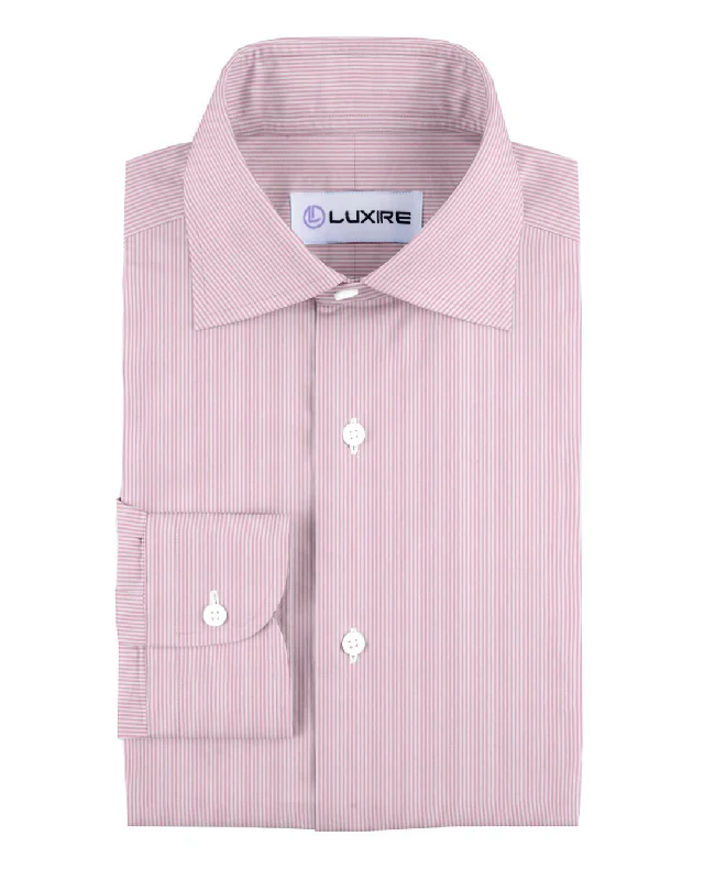 Men's bamboo shirts-Monti Pale Pink Dress Stripes Ice