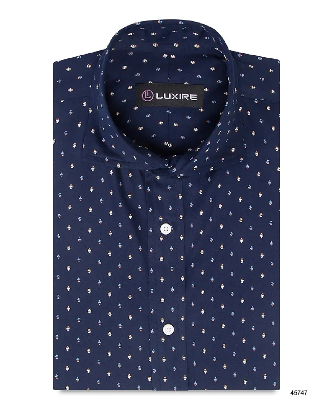 Men's value shirts-Print: Navy Blue Anchor