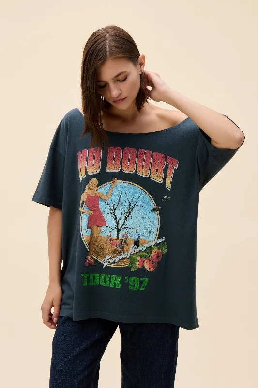 trendy short sleeve shirts for hot weather -NO DOUBT TOUR '97 OFF-THE-SHOULDER MERCH TEE